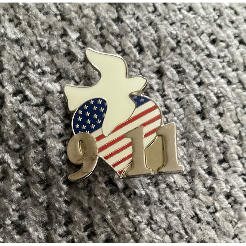 American Flag Dove 9-11 Patriotic USA Lapel Pin Hat Pinback Brooch Memorial